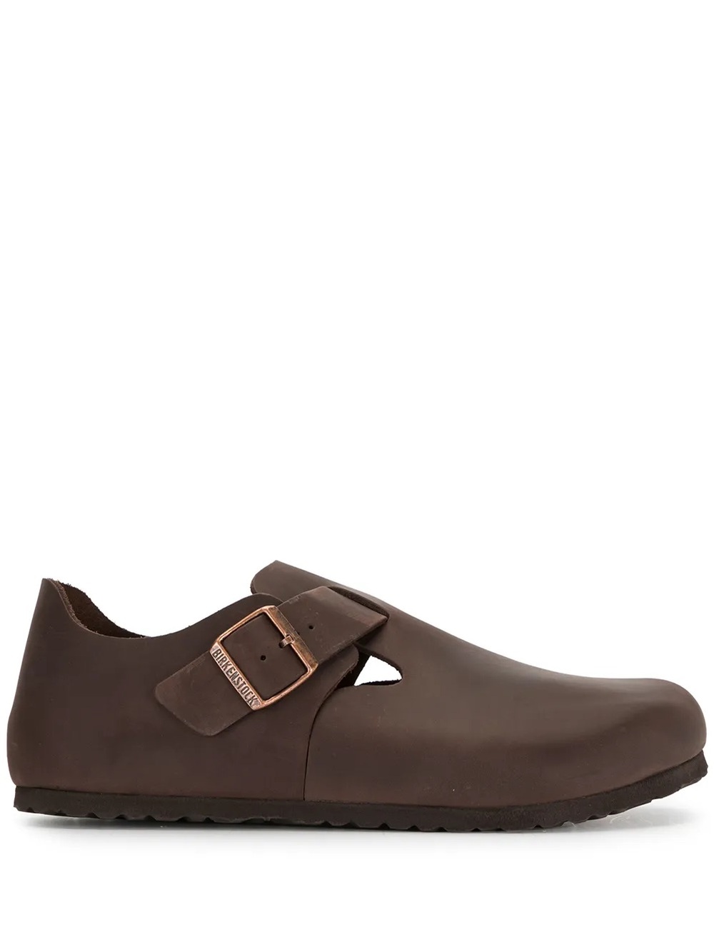 Birkenstock London leather brown slip ons